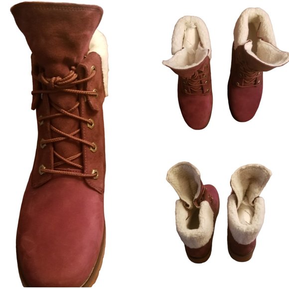 NWOT Timberland Jayne Women's Waterproof Teddy Fleece Fold Down Boot | Size: 9½ - Picture 4 of 16